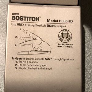Bostitch Model B380HD Heavy-Duty Stapler - Silver